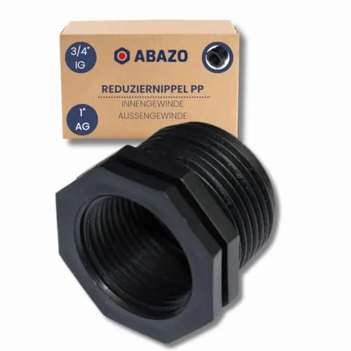 ABAZO - Pumpenanschlussstutzen an Gartenpumpe, Schlauchverbinder, Rückschlagventil für die Pumpe, Anschluss an einen Hydrophor, Satz Pumpenzubehör, Reduziernippel PP 3/4