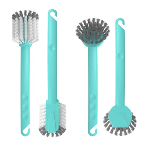 Rival 4er Set Spülbürste Euro-Line mit PBT-Borsten türkis