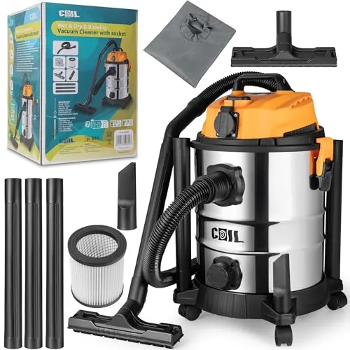 COIL Industriesauger Profi Nass- & Trockensauger mit Blasfunktion, 1300 W, beutellos