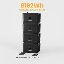 Balkonkraftwerk Speicher 8192Wh Growatt NOAH 2000*4 von Growatt