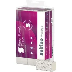 Satino by wepa Papierhandtücher 275000 Prestige - Papierhandtuchspender mit 2-lagigen, hochweißen Handtüchern aus 100% Zellstoff, ideal für hygienische Anwendungen durch Diamantprägung.
