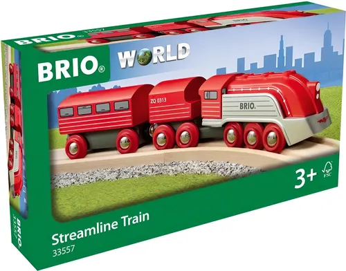 Brio Highspeed Dampfzug (53.033.557) - Holzeisenbahn Spielzeug mit Highspeed-Funktion, fördert die Kreativität und Motorik von Kindern.