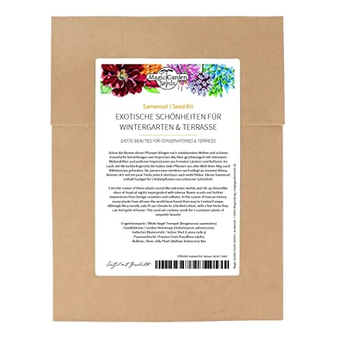 Exotische Schönheiten für Wintergarten & Terrasse - Samenset mit 5 frostempfindlichen Blühpflanzen aus aller Welt Grundset