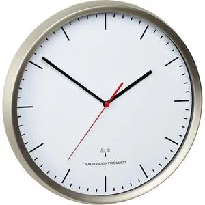 TFA Wanduhr 60.3521 Funkuhr, lautlos und modern - Wanduhren: elegante Funkuhr mit geräuschlosem Sweep-Laufwerk für eine ruhige Umgebung, ideal für Wohnzimmer oder Büro.