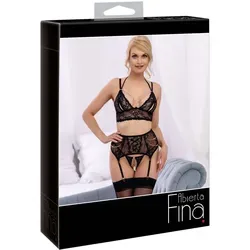 Straps-Set 3-teilig aus Spitze mit Strasskettchen-Besatz – Abierta Fina