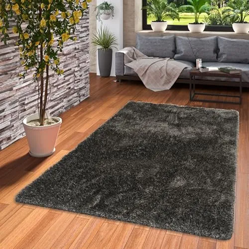 Produktbild Snapstyle Hochflor Plüsch Shaggy Teppich Emotion Mix Anthrazit