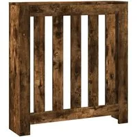 vidaXL Heizkörperverkleidung Räuchereiche 78x20x82 cm - Heizkörperverkleidung aus Holzwerkstoff mit modernem Latten-Design, bietet zusätzlichen Platz und ist pflegeleicht. Ideal für stilvolle Wohnzimmer.