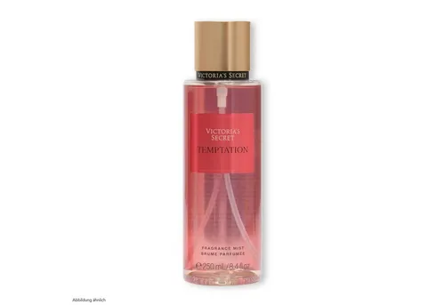 Victorias Secret Körperspray Temptation Body Mist 250 ml Duftspray für Damen – fruchtig-blumiger, Duft mit Aloe Vera & Kamille – Original Fragrance Mist