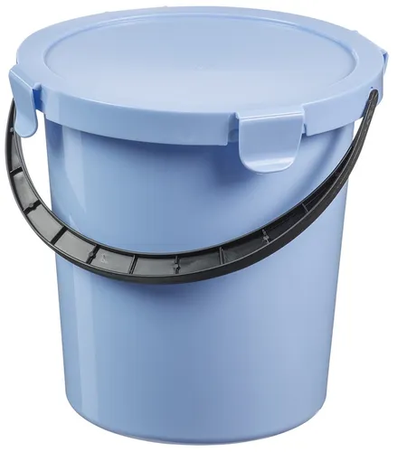 plast team Pflückeimer mit Deckel 5 Liter hellblau