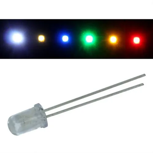 50x Superhelle LEDs 5mm Kalt Weiß 6000K 20mA 3,2V 10000…15000mcd 45° Konventione