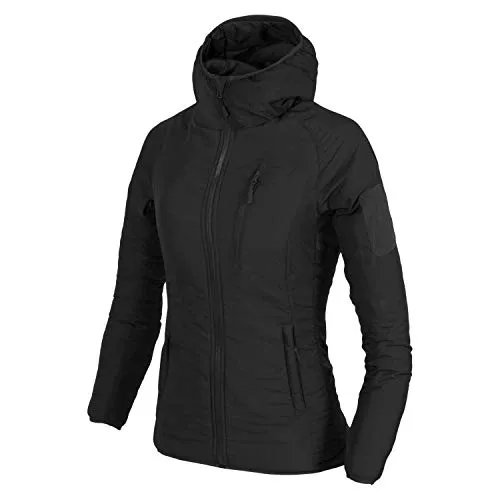 Helikon-Tex WOMEN'S WOLFHOUND Hoodie Jacket Climashield Black - Funktionsjacke mit Climashield Apex Isolierung, leicht, atmungsaktiv und wasserabweisend – ideal für städtische Abenteuer und Outdoor-Aktivitäten.