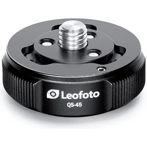 Leofoto QS-45 Schnellwechselsystem für Kamerastative - Stativ-Zubehör für einen schnellen Wechsel zwischen Kugelkopf und Video-Stativkopf, ideal für kreative Fotografie und Videografie.
