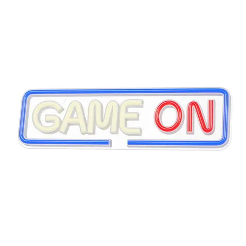 Forever Light LED Dekolicht GAME ON mit Dimmer – Mehrfarbig - Stylisches LED Dekolicht für den Innenbereich, dimmbar über das Anschlusskabel. Ideal für kreative Beleuchtung in jedem Raum. Maße: 40x12x1,8 cm, USB betrieben, moderne Optik.