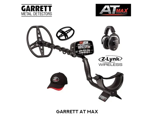 Garrett Metalldetektor AT MAX schwarz - Leistungsstarker Metalldetektor mit 4 Suchmodi, ideal für Schatzsucher. Robustes Design in Schwarz, leicht und tragbar für den Einsatz im Freien.