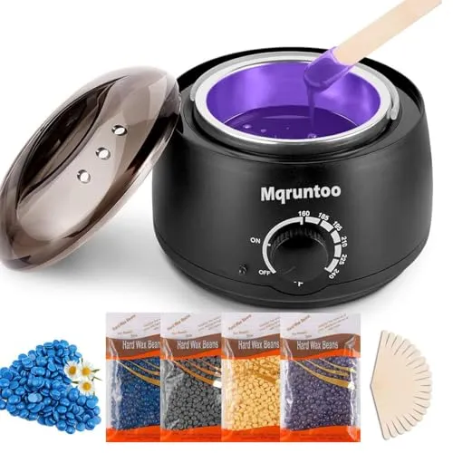 Wachswärmer Wax Warmer Wachs Haarentfernung Elektrischer Wachs Haarentfernung Set Enthaaren Wachsgert Waxheater Waxing Kit mit 4X100g Wachsperlen