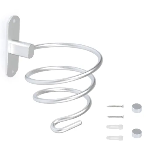 TIMESETL Haartrocknerhalter, Aluminium Haartrockner Halterung selbstklebend Saugnapf Fönhalter Fönhalterung, Wandmontage Haartrocknerhalterung für Bad Küche Friseurläden