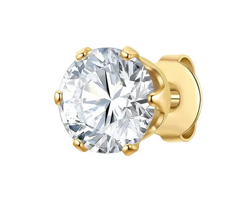 True Rebels Herren Ohrstecker aus Edelstahl mit Zirkonia - Ohrstecker aus gelbgold vergoldetem Edelstahl, funkelnde Zirkonia-Steine für einen eleganten Look, perfekt für stilbewusste Männer.