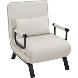 Woltu Schlafsofa 3 in 1, Beige - Vielseitiges Schlafsofa mit Bettfunktion, ideal als Gästebett und gemütlicher Sessel für jeden Raum. Verstellbare Rückenlehne und abnehmbares Kissen sorgen für optimalen Komfort.