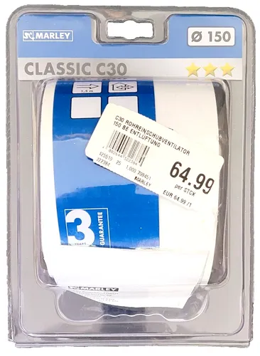 Marley Rohreinschubventilator MC D= 150 E C30 - Abluftlüfter & Rohrventilatoren, ideal für effiziente Be- und Entlüftung mit einem Durchmesser von 150 mm