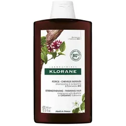 Klorane Quinine & Edelweiss Bio Shampoo gegen Haarausfall 400 ml - Shampoo für Männer und Frauen zur effektiven Reinigung und Stärkung der Haare. Regeneriert, nährt und stimuliert den Haarwuchs – ganz ohne Silikone.