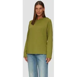 s.Oliver Langarmshirt T-Shirt Weiches Jerseyshirt mit Flammgarnstruktur grün XS (34)