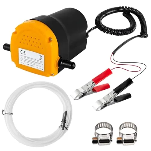 Behogan Ölabsaugpumpe Elektrisch, 12V 60W Dieselpumpe Ölpumpe, Ölpumpe Absaugpumpe, Dieselpumpe Kraftstoffpumpen, Absaugpumpe, Kraftstoff-Umfüllpumpe mit Rohren für Auto & Motorrad, LKW, Wohnmobil