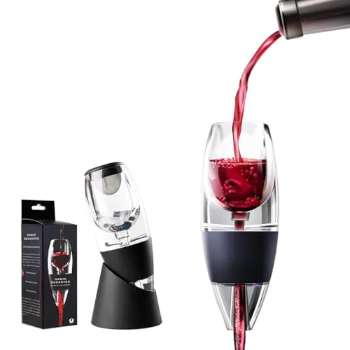 Homshsjhkis Weinbelüfter Weindekanter Standfuß, Premium Wein-Dekantierer, Wein Dekanter Dekantierer Rotwein Aerator Set per Belüften und Filtern, Schnellest Ernüchternd Wein Belüfter Oxygenieren Wein