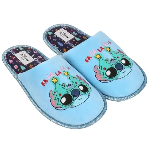 DISNEY Stitch RUTSCHFESTE Hausschuhe für Damen – Warm und Weich - Diese rutschfesten Hausschuhe mit festlichem Stitch-Motiv bieten angenehme Wärme und Komfort. Ideal für kalte Wintertage, perfekt als Geschenk in einer dekorativen Verpackung.
