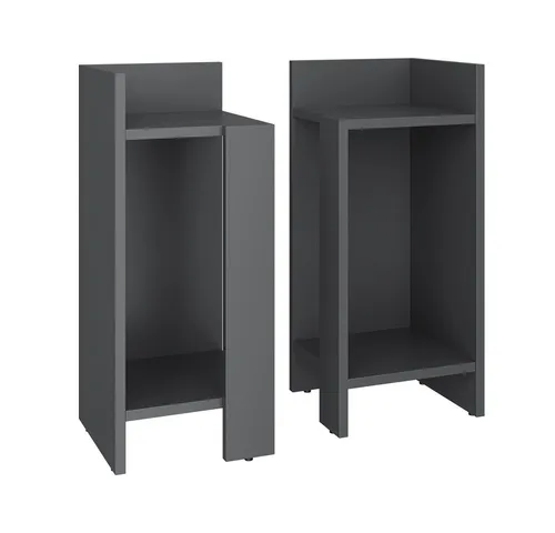 Vicco Nachtschrank Lenar 2er-Set, Anthrazit - Moderne Nachtschränke im 2er-Set, ideal für Schlafzimmer, Wohnzimmer oder Flur. Offene Ablagen bieten praktischen Stauraum und fügen sich harmonisch in jeden Einrichtungsstil ein.