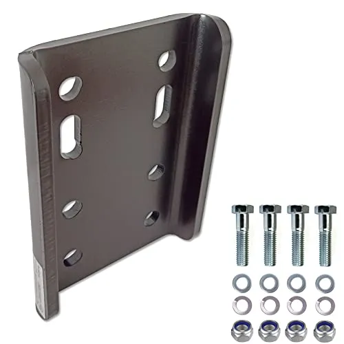 XIMPLIO Universelle Adapterplatte Anpassung Kugelhöhe Kugelverstellplatte mit ABE für Anhängerkupplung Anhängerbock AHK-Anschraubplatte 2-Loch 90mm / 4-Loch 83x56mm (mit Schrauben 4xM12)