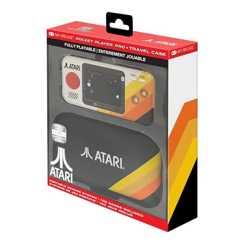 My Arcade DGUNL-7146 Atari Pocket Player Pro, tragbares Spielsystem mit Tragetasche