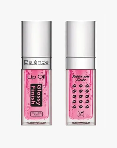 Balance Cosmetics Lippenöl – Feuchtigkeitsspendend mit Vitamin E, Arganöl & Hyaluron – Natürlicher Glanz & Pflege – 5 fruchtige Varianten (Bubble gum leicht pink)