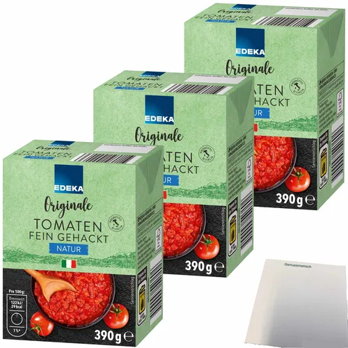 Edeka Originale Tomaten fein gehackt natur 3er Pack 3x390g Packungusy Block