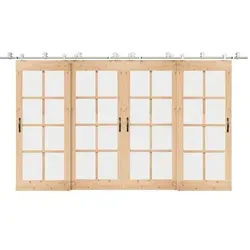 vidaXL Schiebetür-Beschlagsatz 200 cm Edelstahl - Türsicherungen für sanftes Gleiten: Robuster Edelstahl-Beschlagsatz mit Kugellagern für leise Türen und einfache Installation, ideal für platzsparende doppelte Scheunentore.