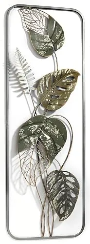 Kobolo Wandbild ADANSONI - Metallbild in Gold, Grau und Grün im Used Look - Kunstdrucke: Stilvolles Wandbild aus 100% Metall, verleiht Deinem Raum einen einzigartigen Vintage-Charme und ist ideal für moderne Wohnkonzepte.