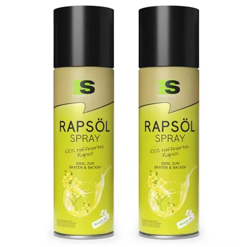 Spraytive 2 x 400ml Rapsöl Spray - Ölspray zum Kochen, Backen & für Salate - Bis zu 1600 Sprühstöße - Ideal auch als Airfryer, Grill- und Heißluftfritteuse-Spray, für eine kalorienarme Ernährung
