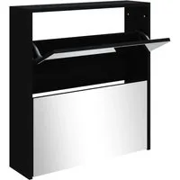 Schuhschrank mit Spiegel – 2 Fächer Schuhregal