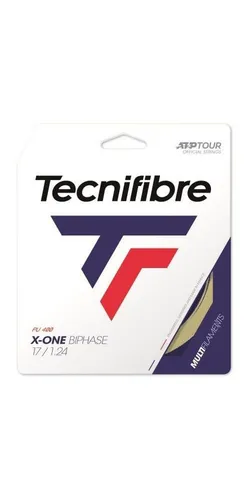 Tecnifibre X-One Biphase 12m Saitenset - Nude - Hochwertige Tennissaiten für Leistung und Komfort, ideal für leichte Schläger unter 295 g. Hergestellt in Frankreich, mit Polyurethan für optimale Vibrationsdämpfung.