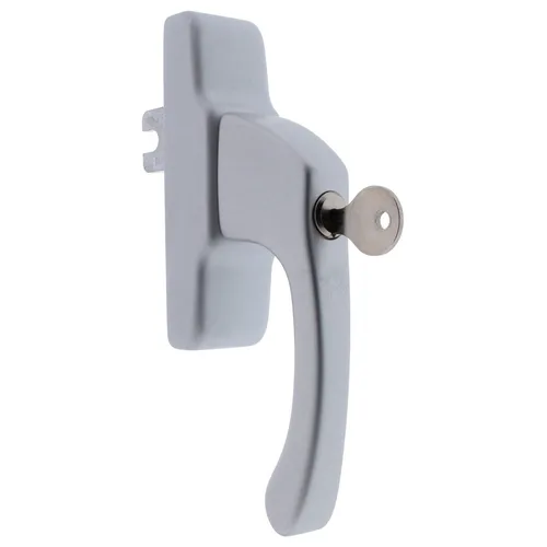 HUECK HARTMANN Fenstergriff Getriebegriff abschließbar silber Z911592 - Fenstersicherungen - Robuster, abschließbarer Fenstergriff in Silber, geeignet für DIN links und rechts, inklusive Schlüssel für zusätzliche Sicherheit.