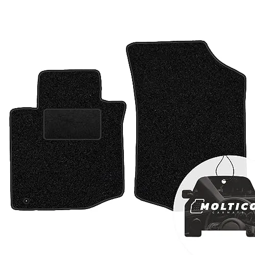 moto-MOLTICO Vorne Fußmatten Auto Velours Autoteppiche Schwarz Automatten Set 2-teilig passend für Toyota Aygo I 2005-2014
