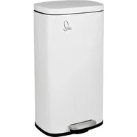 SVITA TQ30 Mülleimer Weiß 30L Treteimer mit Softclose Deckel - Haushaltszubehör: Robuster 30L Abfalleimer mit Soft-Close Funktion für geräuschloses Schließen und hygienischer Inneneimer mit Tragegriffen.