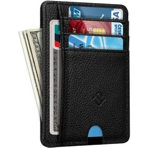 Fintie Kreditkartenetui, Kunstleder, schwarz, RFID Schutz