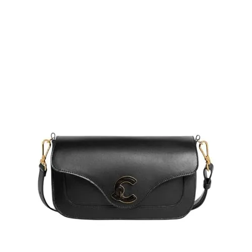 Coccinelle Leder Umhängetasche Schultertasche C-Me Calf & Marb Handbag Noir schwarz