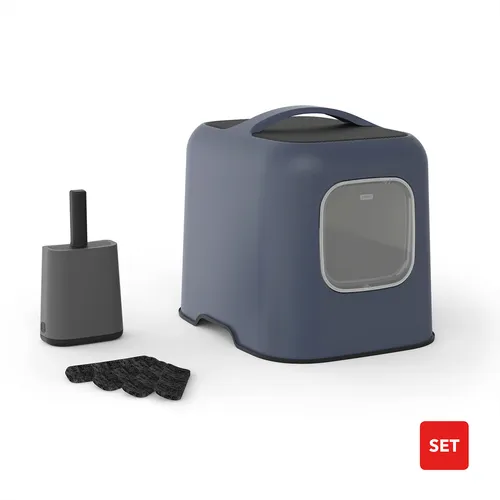 Rotho Katzentoilette Bea – elegantes Design mit Haube und Schaufel - Die Katzentoilette Bea vereint modernes Design und Funktionalität. Mit integriertem Kohlefilter für langanhaltende Frische und einfacher Reinigung durch ergonomischen Deckel. Ideal für ein sauberes Zuhause!