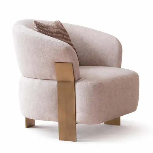 Lux Eleganter Sessel mit goldenen Metallbeinen