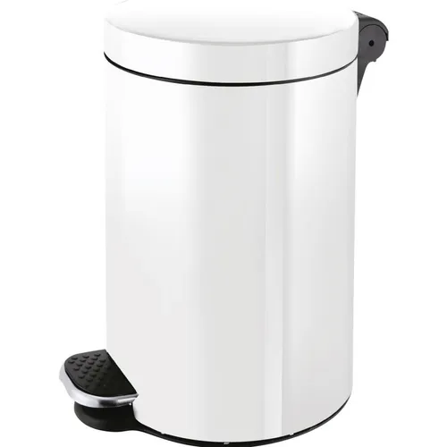 Helit Mülleimer H2404205, the knight, weiß - Hygienischer Treteimer aus pulverbeschichtetem Stahl mit 20 Liter Fassungsvermögen. Silberionen in der Verarbeitung töten Keime und Bakterien zuverlässig ab – ideal für Küche und Büro.