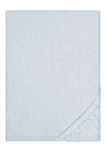 biberna 0841380 Spannbetttuch Melange-Flanell (Matratzenhöhe max. 22 cm) 1x 180x200 cm - 200x200 cm, ciel