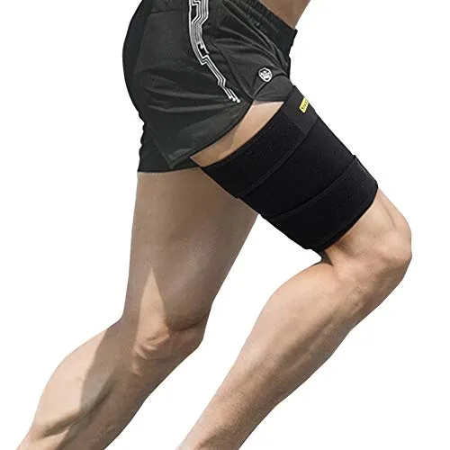 Oberschenkelbandage Muskelfaserriss, Oberschenkel Bandage Kompression mit Neopren Verstellbar Kompressions-Ärmel für Oberschenkel und Ischiasnerven Schmerzlinderung, Rehabilitation