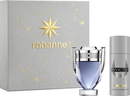 Paco Rabanne Invictus Eau de Toilette Set 100 ml + 150 ml Deodorant Spray - Elegantes Eau de Toilette Set mit 100 ml Duft und 150 ml Deodorant Spray. Perfekt als Geschenk für jeden Anlass, um einen bleibenden Eindruck zu hinterlassen.