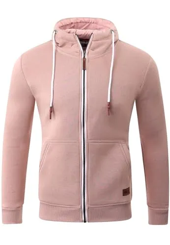 Reslad Sweatjacke Herren Kapuzenpullover | Hoodie Männer Zipper Pullover mit Kapuze Bequeme Baumwolle RS-1006 Beige 2XL